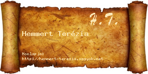 Hemmert Terézia névjegykártya